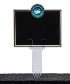 Διάφανη στήριξη για μαυροπινακάκια ιχθυοπωλείου.